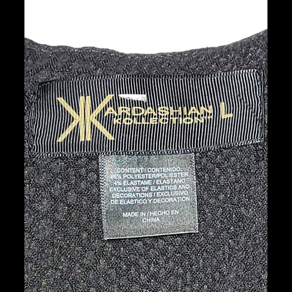 Women's Kardashian Kollection Python Print High Low Little Black Dress Size L - Picture 9 of 13